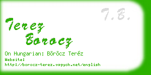 terez borocz business card